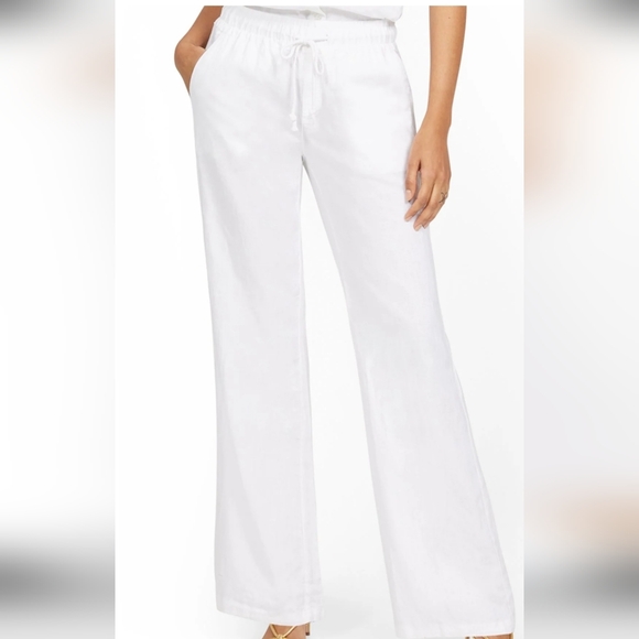 Jones New York Pants - Elegant White Women's Linen Blend Pants With Pockets. Sz L
